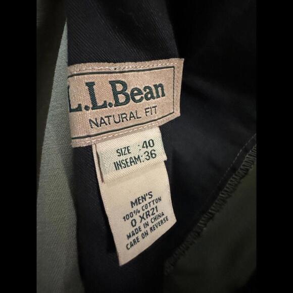 LL Bean Pants Mens 40 36 Khaki Beige Cotton Natural Fit Flat Front Straight Leg - Picture 12 of 12